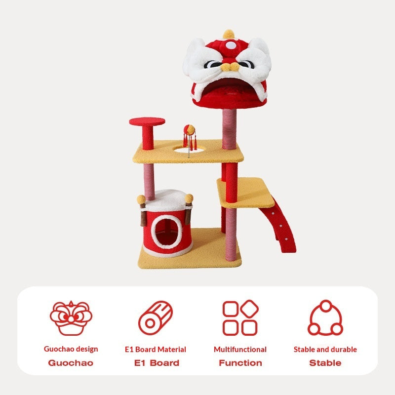 Space-Saving Cat Tree – Lion Dance Climbing Frame for Small Homes - TailTiddy