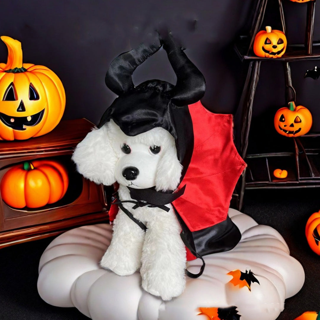 Halloween Pet Funny Bat Cloak – Costume with Hat for Dogs & Cats - TailTiddy