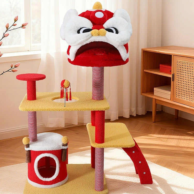 Space-Saving Cat Tree – Lion Dance Climbing Frame for Small Homes - TailTiddy