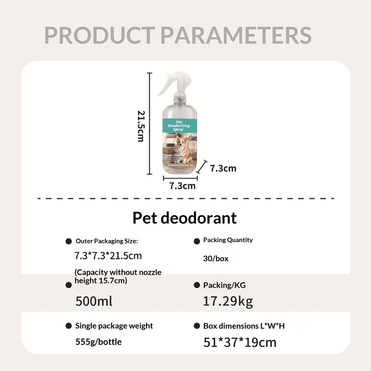 Highly Moisturizing Mineral Pet Deodorizer Spray – Odor Eliminator & Refresher for Cats and Dogs - TailTiddy