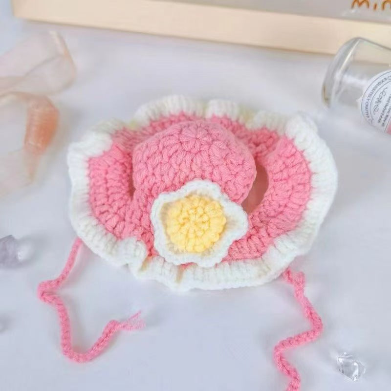 Hand-Painted Cartoon Knitted Hat for Cats & Puppies (Soft Cotton) - TailTiddy