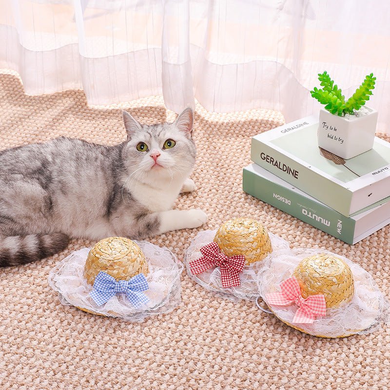 Retro-cute Sun Hat For Pet Cats - TailTiddy