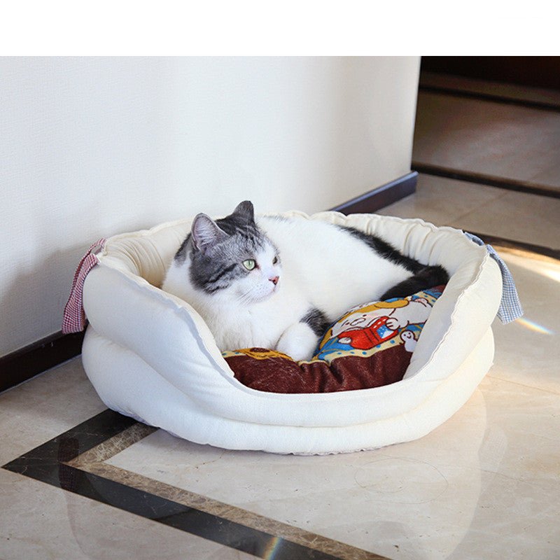 Warm Winter Pet Bed – Cozy Kennel with Cushioned Chin Pad - TailTiddy