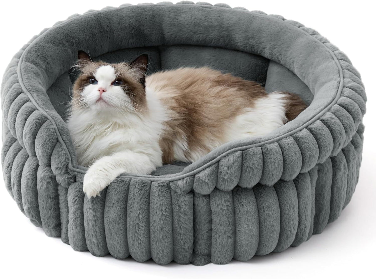 Winter Warm Cat Bed & Dog Mat – Thickened Rabbit Plush Round Pet Bed - TailTiddy
