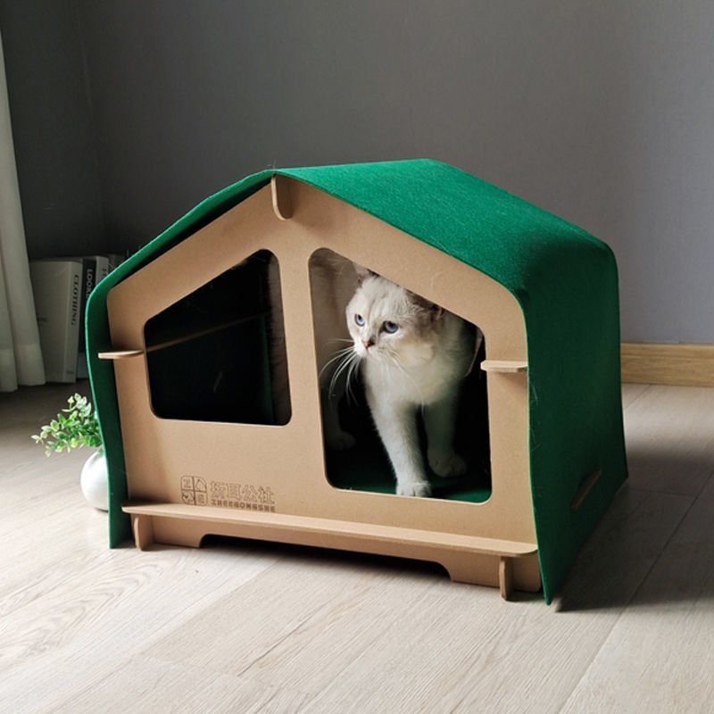 Wooden Cat House All Season Dog House - TailTiddy
