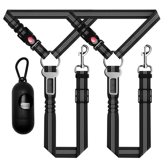 Dog Car Seat Belt Adjustable Reflective / Dog Security Harness For Car Headrest - TailTiddy