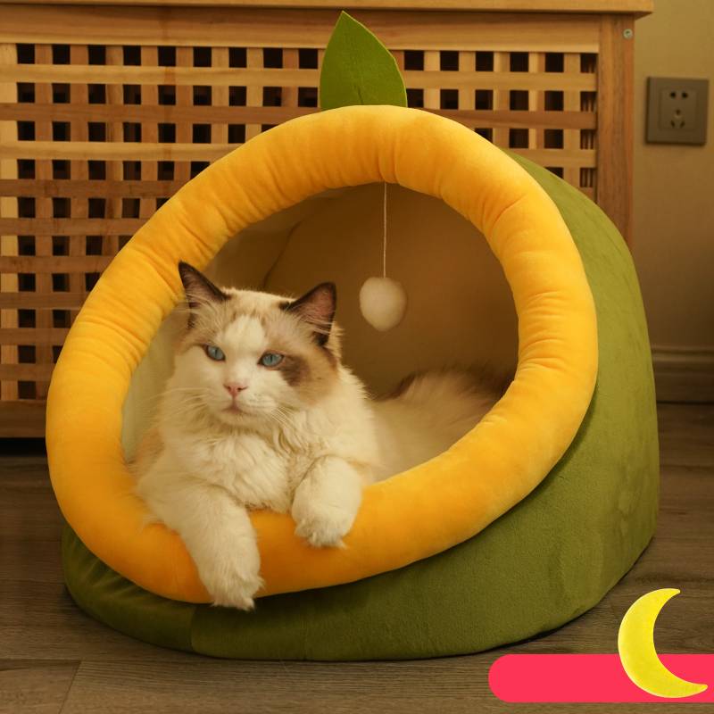 Cave House for Cats Semi-Enclosed Warm Pet Nest - TailTiddy