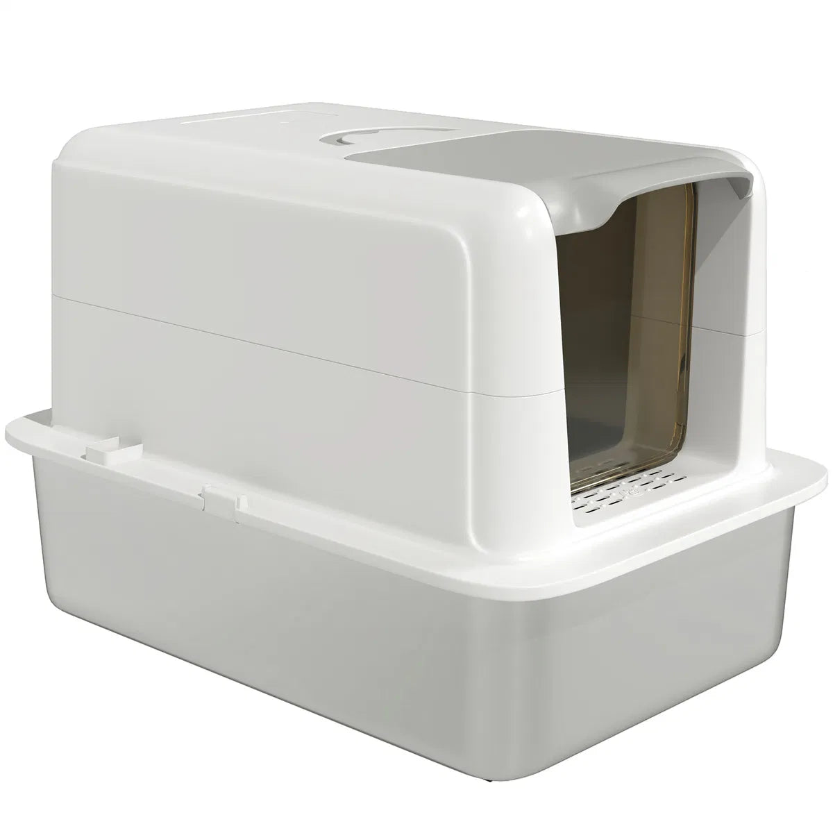 Cat Litter Box Enclosure – Stainless Steel Tray with Built-In Sand Filter - TailTiddy