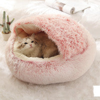 2 in 1 Warm Winter Pet Bed – Plush & Crystal Velvet Cushion for Cats and Dogs - TailTiddy