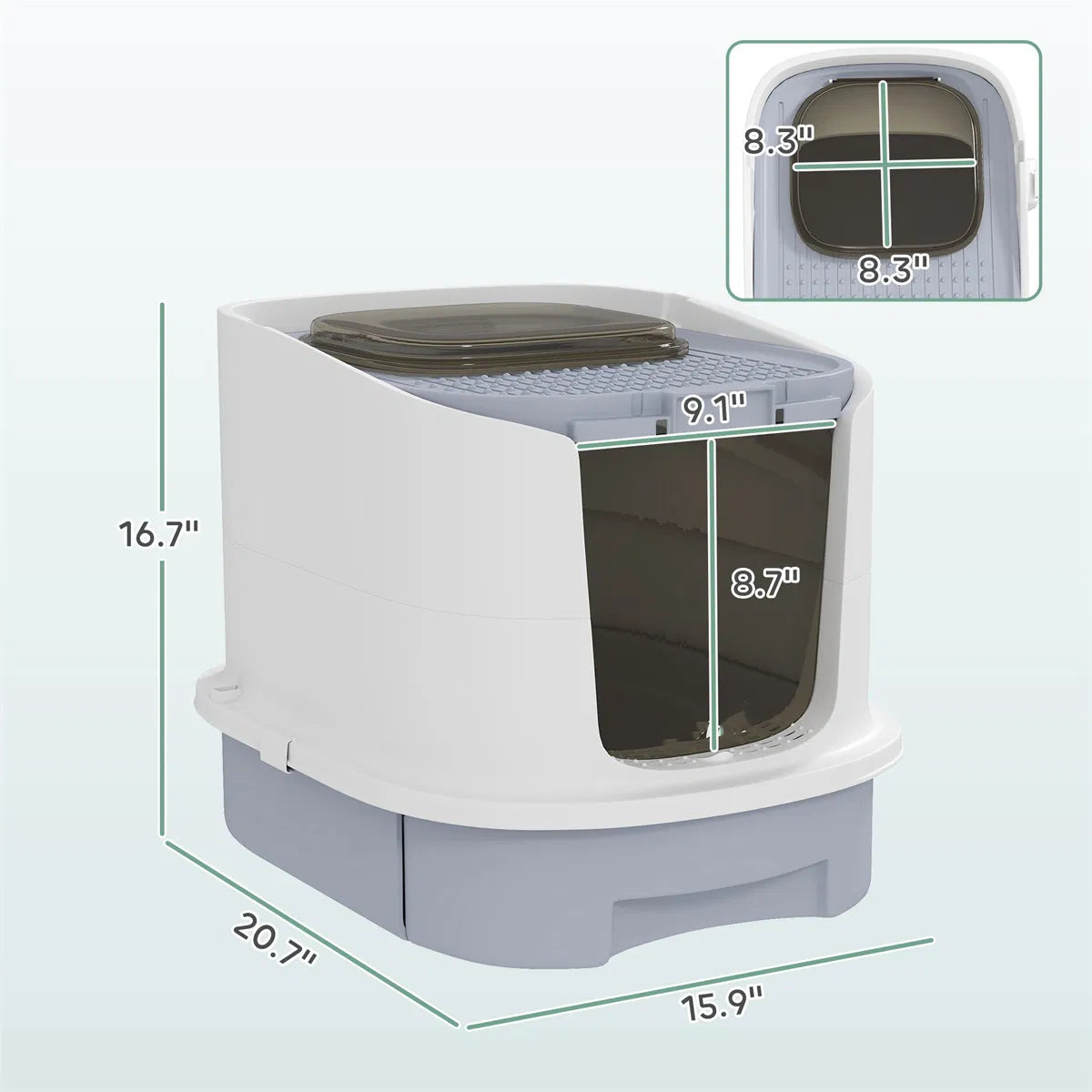 Cat Litter Box Enclosure – Fully Enclosed Design with Top Exit and Deodorizing Bags - TailTiddy