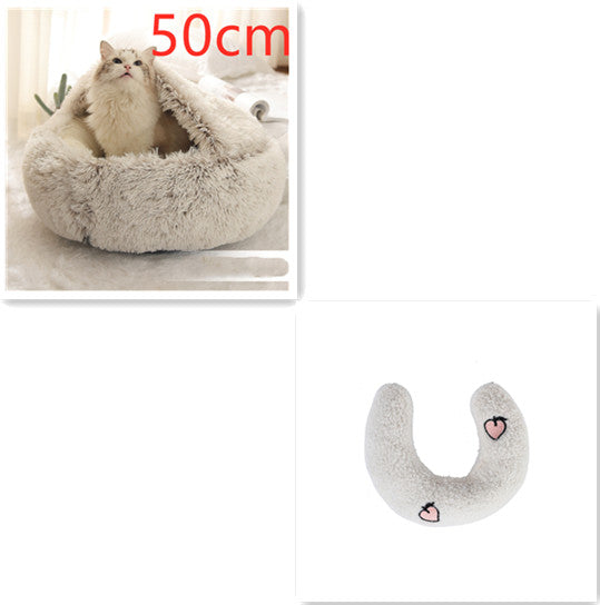 2 in 1 Warm Winter Pet Bed – Plush & Crystal Velvet Cushion for Cats and Dogs - TailTiddy