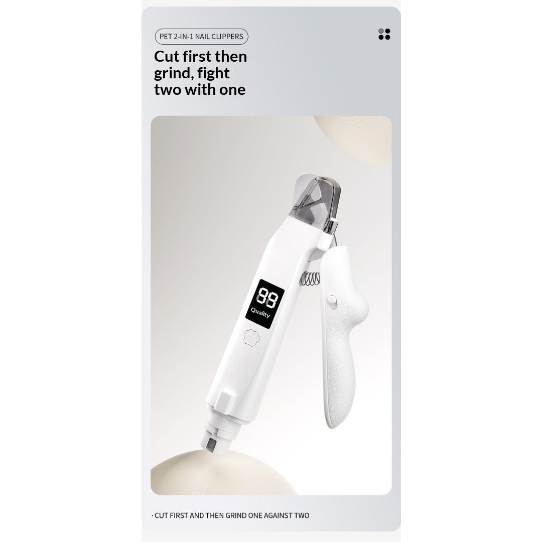 2-in-1 Electric Pet Nail Clipper & Grinder For Dogs & Cats - TailTiddy