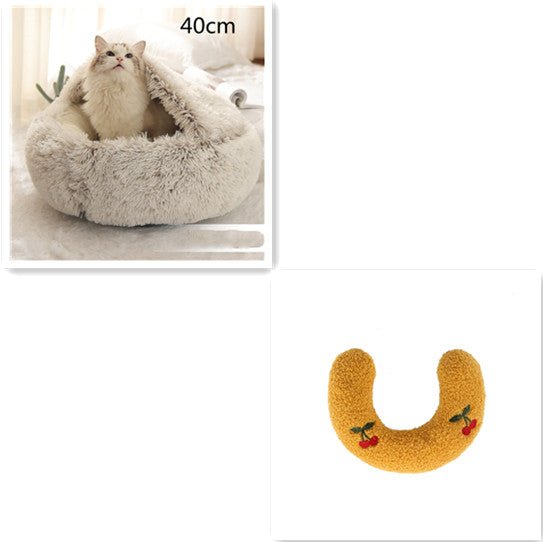 2 in 1 Warm Winter Pet Bed – Plush & Crystal Velvet Cushion for Cats and Dogs - TailTiddy