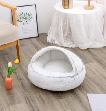 2 in 1 Warm Winter Pet Bed – Plush & Crystal Velvet Cushion for Cats and Dogs - TailTiddy