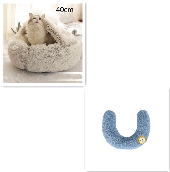 2 in 1 Warm Winter Pet Bed – Plush & Crystal Velvet Cushion for Cats and Dogs - TailTiddy