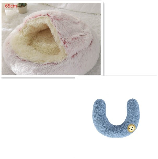 2 in 1 Warm Winter Pet Bed – Plush & Crystal Velvet Cushion for Cats and Dogs - TailTiddy