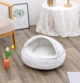 2 in 1 Warm Winter Pet Bed – Plush & Crystal Velvet Cushion for Cats and Dogs - TailTiddy