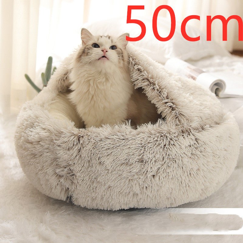 2 in 1 Warm Winter Pet Bed – Plush & Crystal Velvet Cushion for Cats and Dogs - TailTiddy