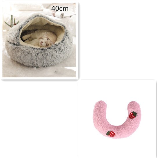 2 in 1 Warm Winter Pet Bed – Plush & Crystal Velvet Cushion for Cats and Dogs - TailTiddy