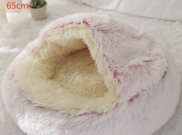 2 in 1 Warm Winter Pet Bed – Plush & Crystal Velvet Cushion for Cats and Dogs - TailTiddy