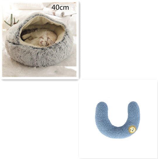 2 in 1 Warm Winter Pet Bed – Plush & Crystal Velvet Cushion for Cats and Dogs - TailTiddy