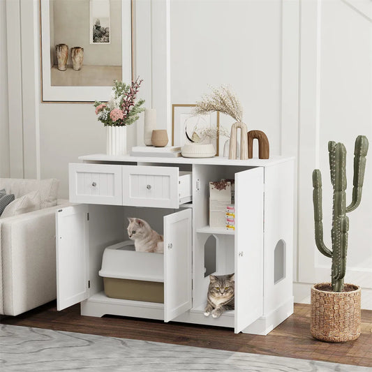 Cat Litter Box, Cat Litter Box Enclosure - TailTiddy