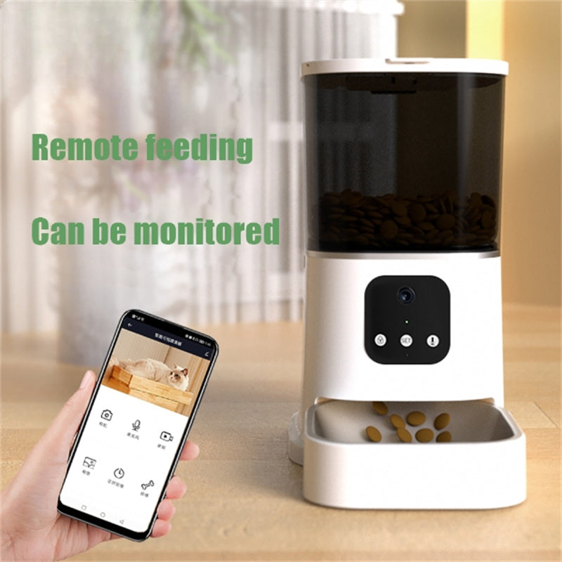 Pet Automatic Feeder Large Capacity Smart Voice Recorder APP Control Timer Feeding Cat Dog Food Dispenser With WiFi Pet Bo - TailTiddy