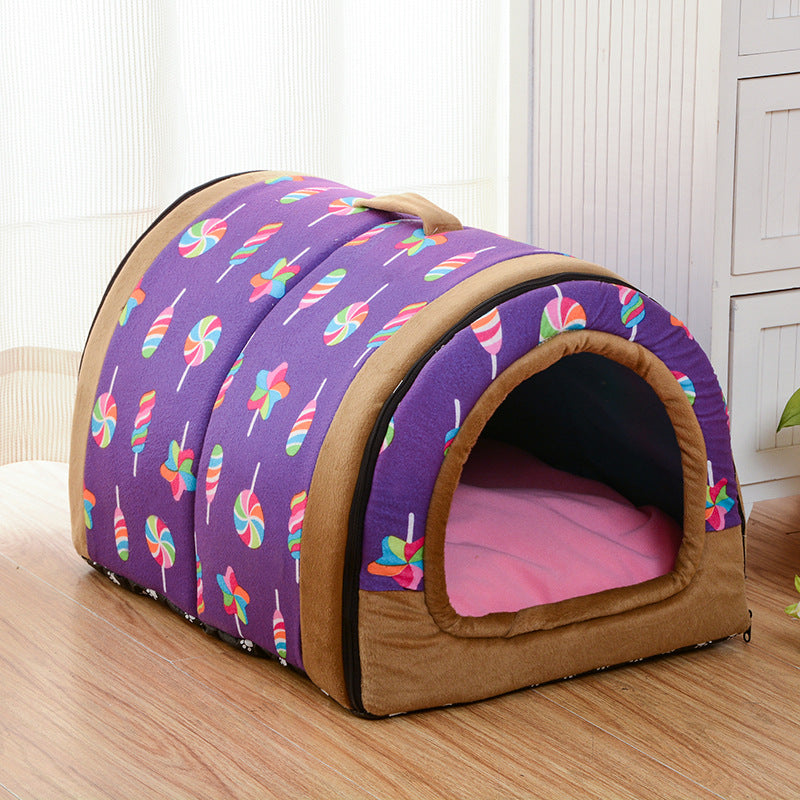 Tunnel Pet House – Cozy Cave with Play Tunnel for Cats & Small Dogs(Premium Product) - TailTiddy