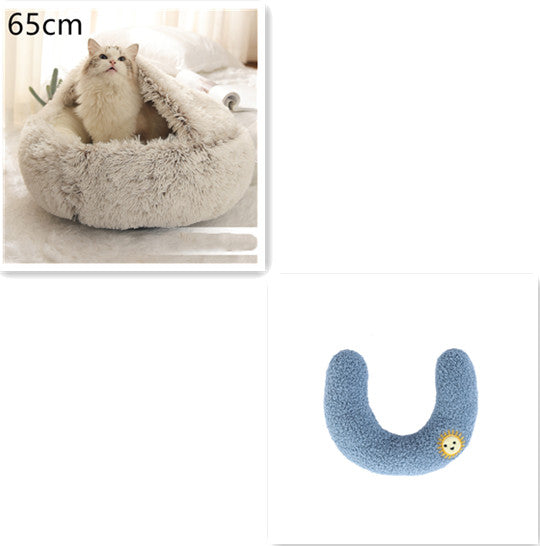 2 in 1 Warm Winter Pet Bed – Plush & Crystal Velvet Cushion for Cats and Dogs - TailTiddy
