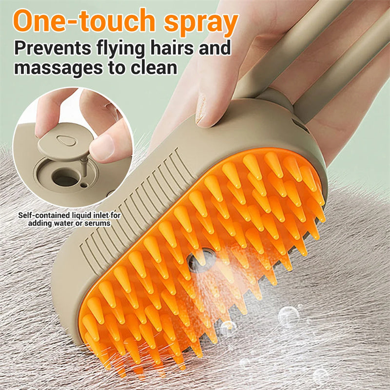 3-in-1 Steam Grooming Brush for Cats & Dogs - TailTiddy