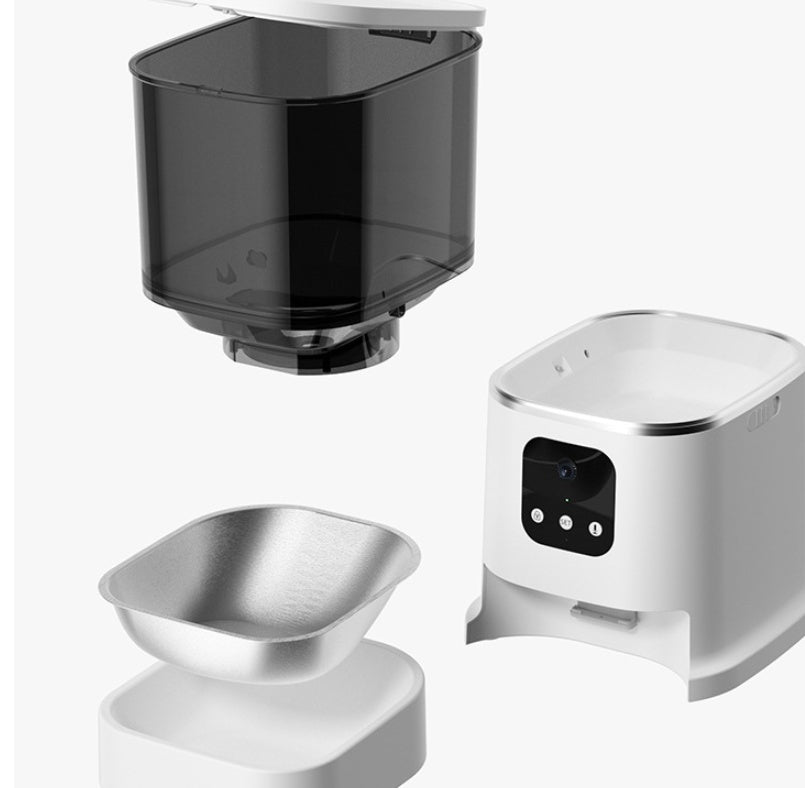 Pet Automatic Feeder Large Capacity Smart Voice Recorder APP Control Timer Feeding Cat Dog Food Dispenser With WiFi Pet Bo - TailTiddy