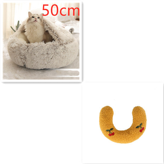 2 in 1 Warm Winter Pet Bed – Plush & Crystal Velvet Cushion for Cats and Dogs - TailTiddy