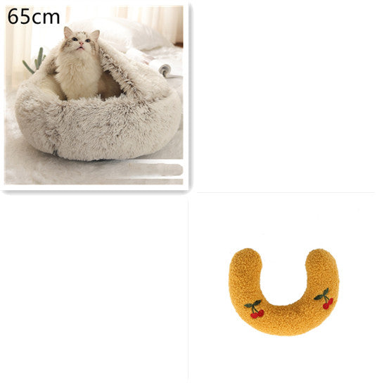 2 in 1 Warm Winter Pet Bed – Plush & Crystal Velvet Cushion for Cats and Dogs - TailTiddy