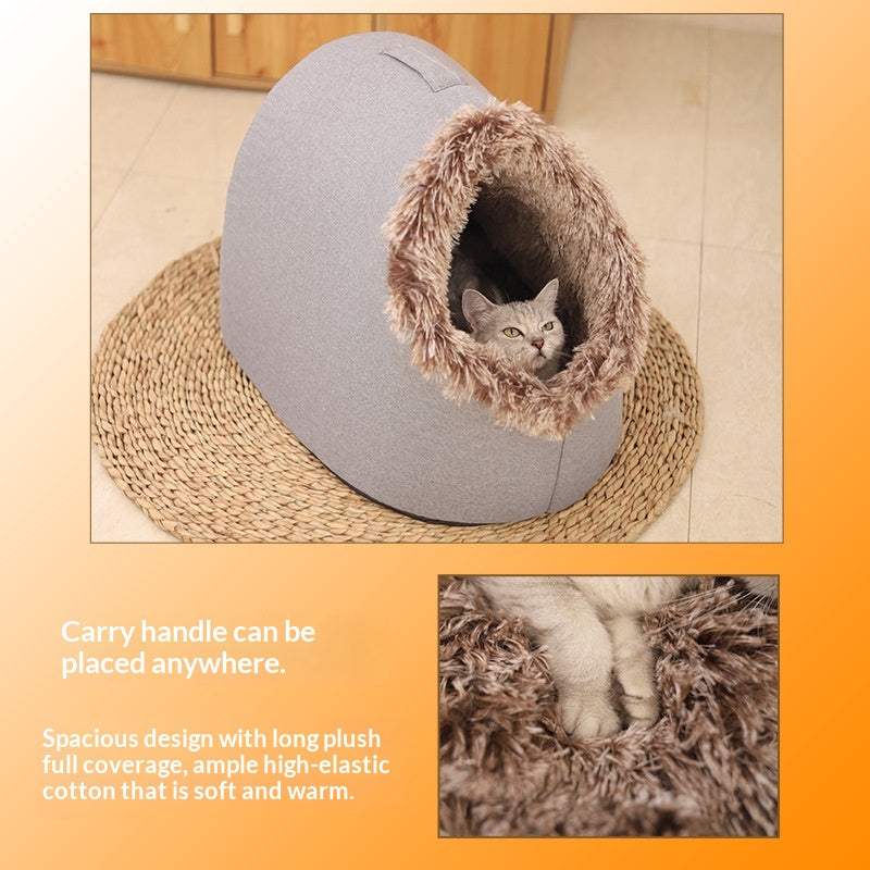Cat Bed, Thickened And Warm For Winter, Enclosed Pet Bed, Portable For Small Dogs, Amazon Cross-Border Pet Supplies - TailTiddy