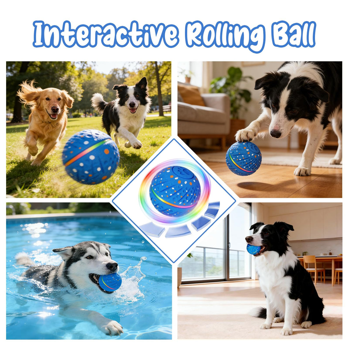 Smart Interactive Dog Ball: Automatic Motion-Activated Toy for Small Dogs - TailTiddy