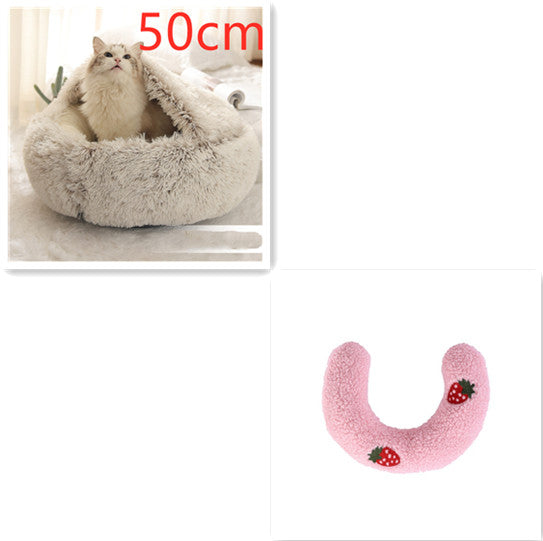 2 in 1 Warm Winter Pet Bed – Plush & Crystal Velvet Cushion for Cats and Dogs - TailTiddy