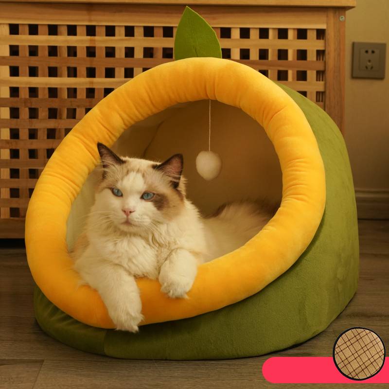 Cave House for Cats Semi-Enclosed Warm Pet Nest - TailTiddy