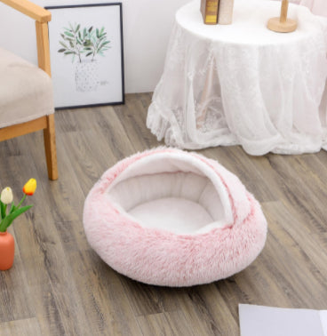 2 in 1 Warm Winter Pet Bed – Plush & Crystal Velvet Cushion for Cats and Dogs - TailTiddy