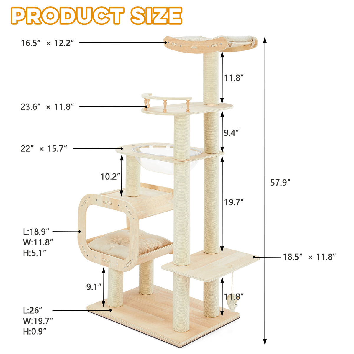 Modern Heavy-Duty No-Drill Cat Tree-Solid Wood Multi-Story Board Natural Wood Indoor Pet Furniture(LIMITTED TIME PRICE) - TailTiddy