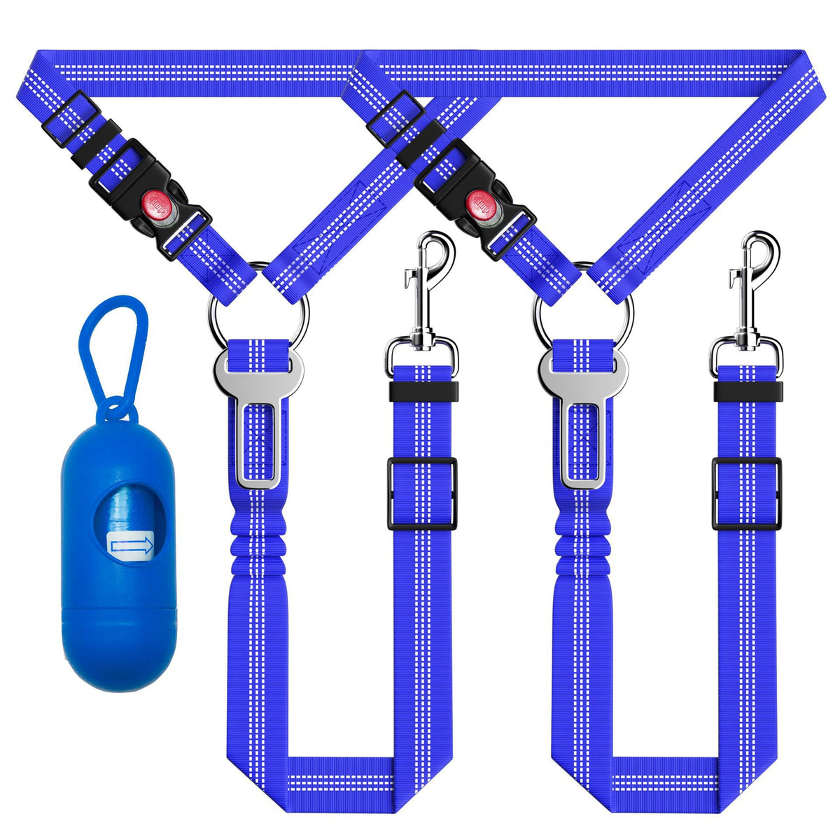 Dog Car Seat Belt Adjustable Reflective / Dog Security Harness For Car Headrest - TailTiddy