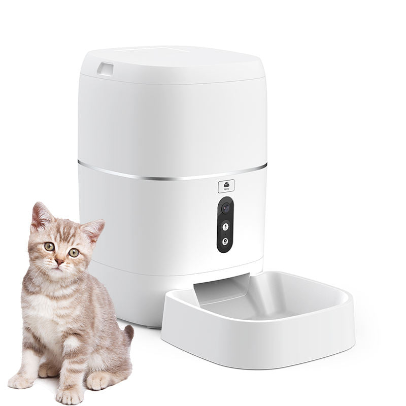 Smart Pet Automatic Feeder – 4L Capacity with Voice Recording and Optional Video Monitoring - TailTiddy