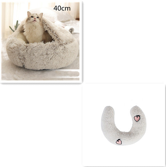 2 in 1 Warm Winter Pet Bed – Plush & Crystal Velvet Cushion for Cats and Dogs - TailTiddy