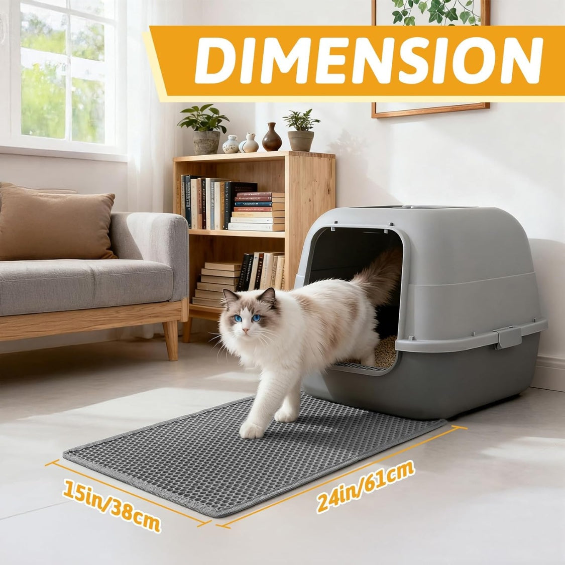 Cat Litter Mat – Double-Layer Waterproof Litter Trapping Mat with Honeycomb Design - TailTiddy