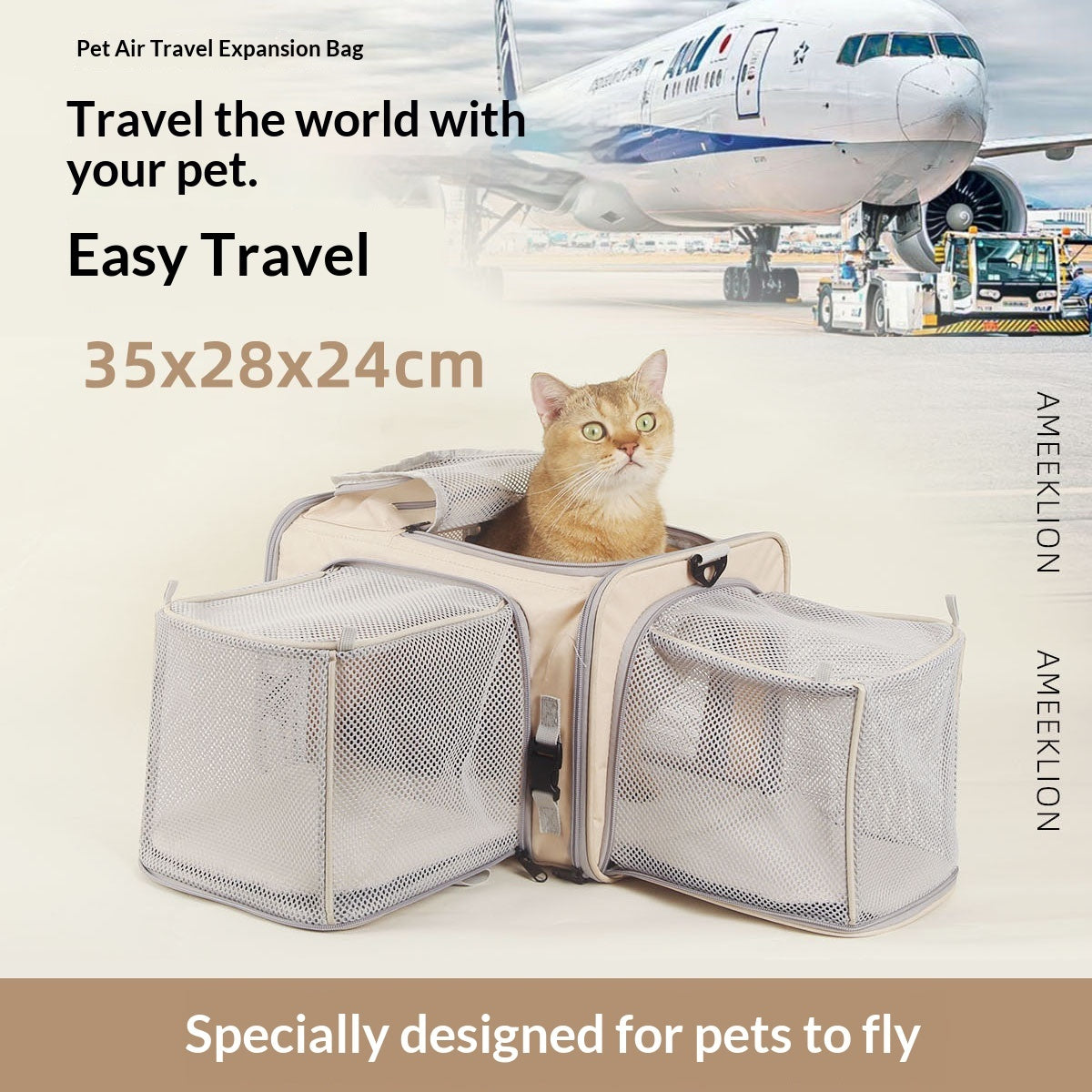 Portable Outdoor Cat Carrier – All-Weather Breathable Expandable Pet Bag for Dogs & Cats - TailTiddy