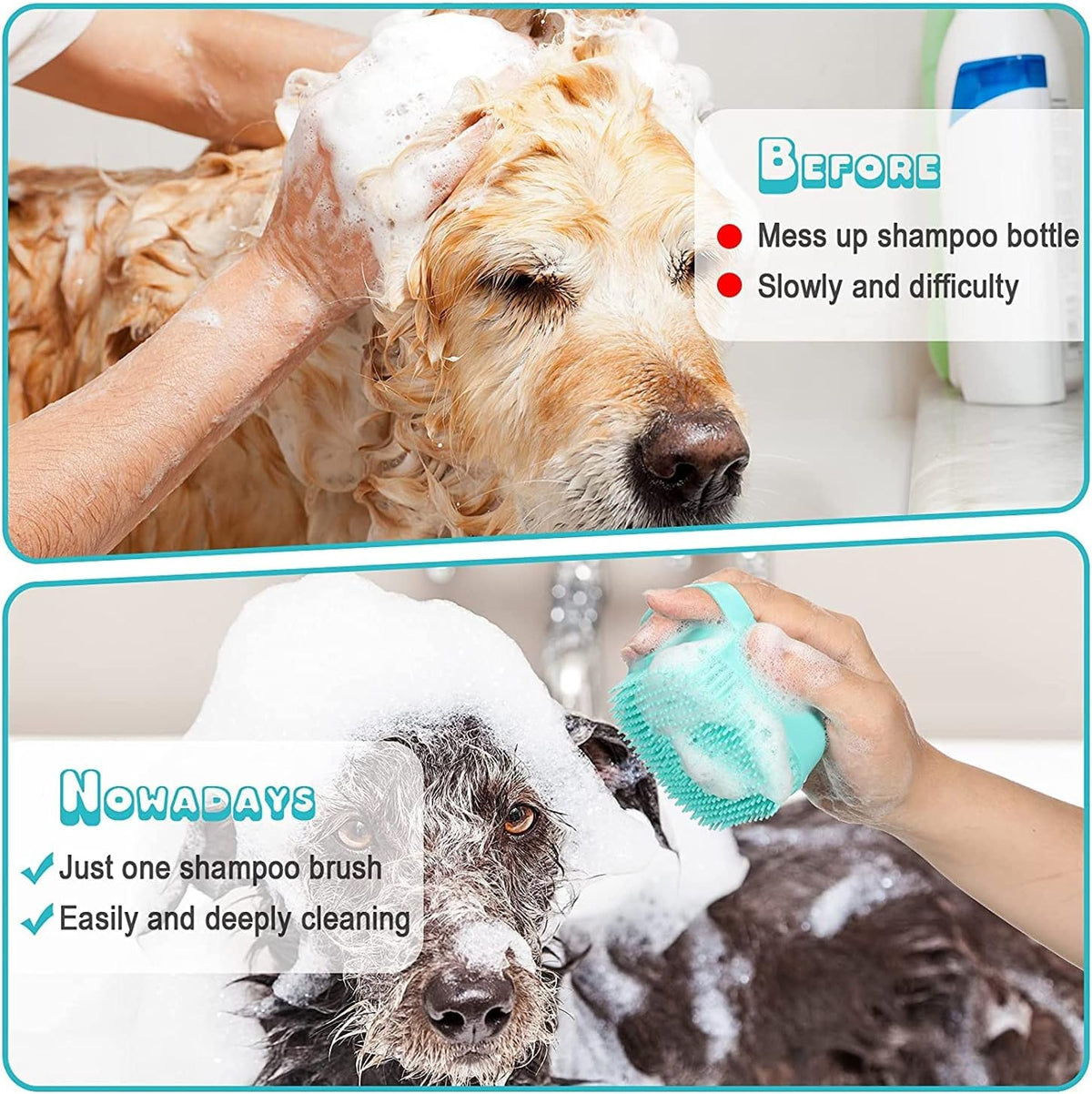 7-Piece Pet Grooming Kit – Self-Cleaning Shedding Brush with Nail Clipper, Flea Comb, Bath Brush & Finger Toothbrushes - TailTiddy