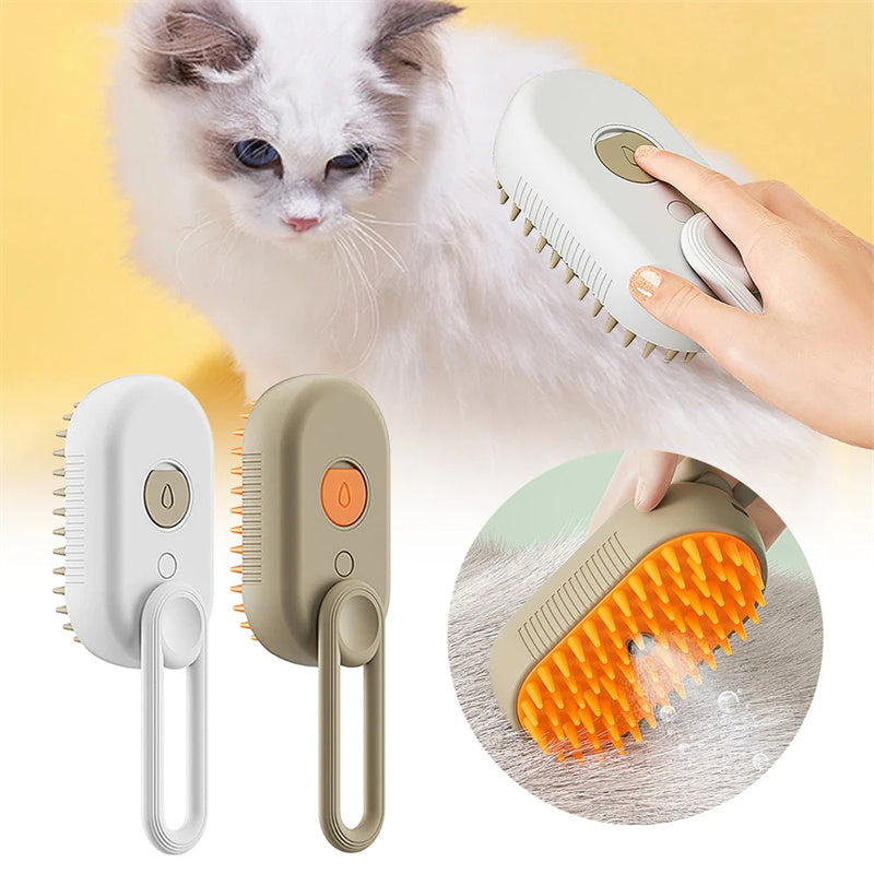 3-in-1 Steam Grooming Brush for Cats & Dogs - TailTiddy