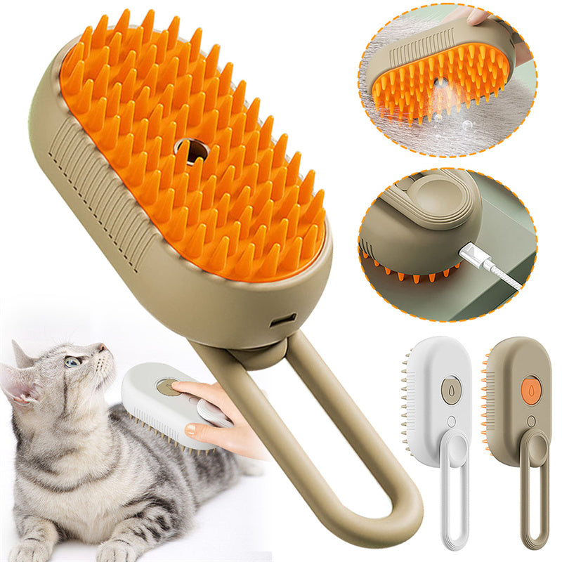 3-in-1 Steam Grooming Brush for Cats & Dogs - TailTiddy
