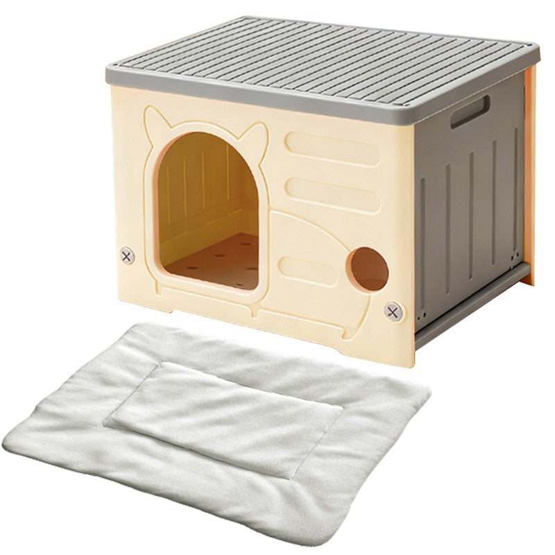 All-Weather Insulated Cat House & Pet Kennel – Waterproof, Collapsible Indoor/Outdoor Pet House - TailTiddy