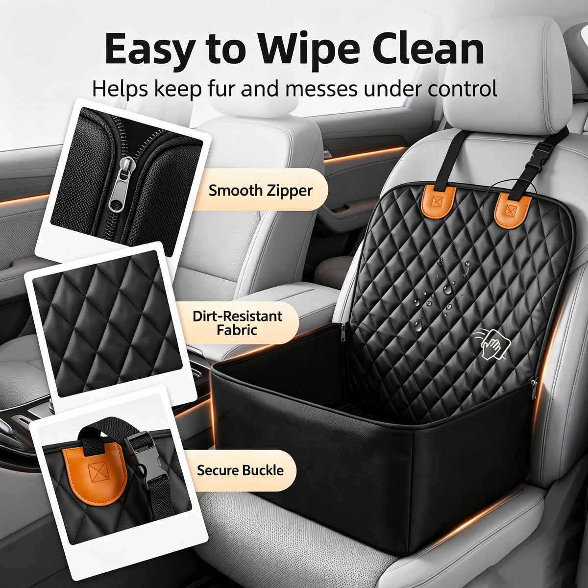 Pet Car Seat Cover Portable Fold Able Dog Cat Travel Carrier Waterproof Anti Scratch Pet Booster Bed For Car Back Seat - TailTiddy