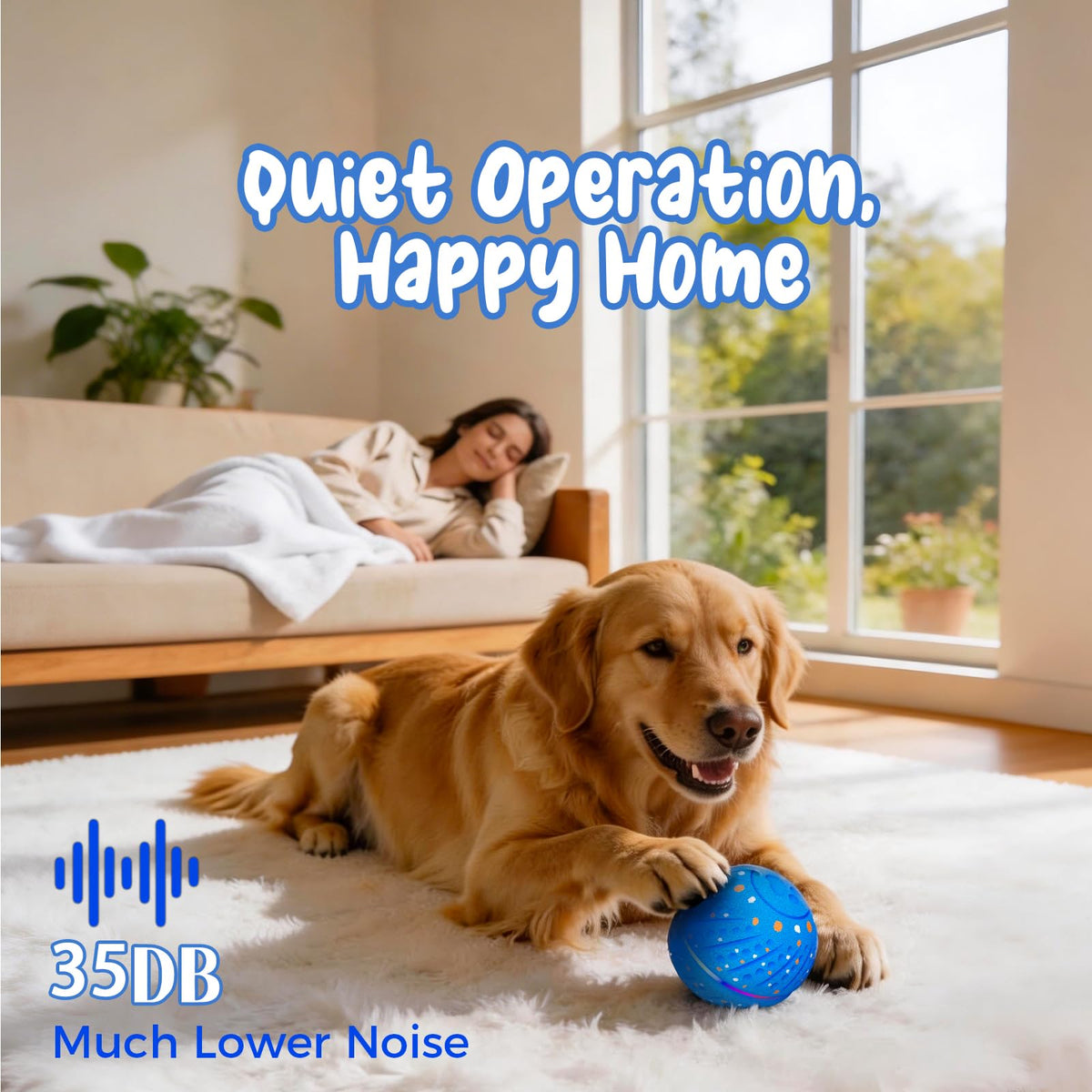 Smart Interactive Dog Ball: Automatic Motion-Activated Toy for Small Dogs - TailTiddy